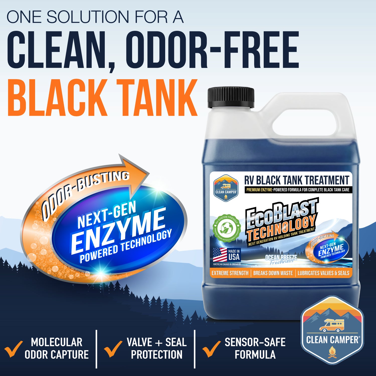 Clean Camper Extreme Strength RV Black Tank Liquid Tank Treatment