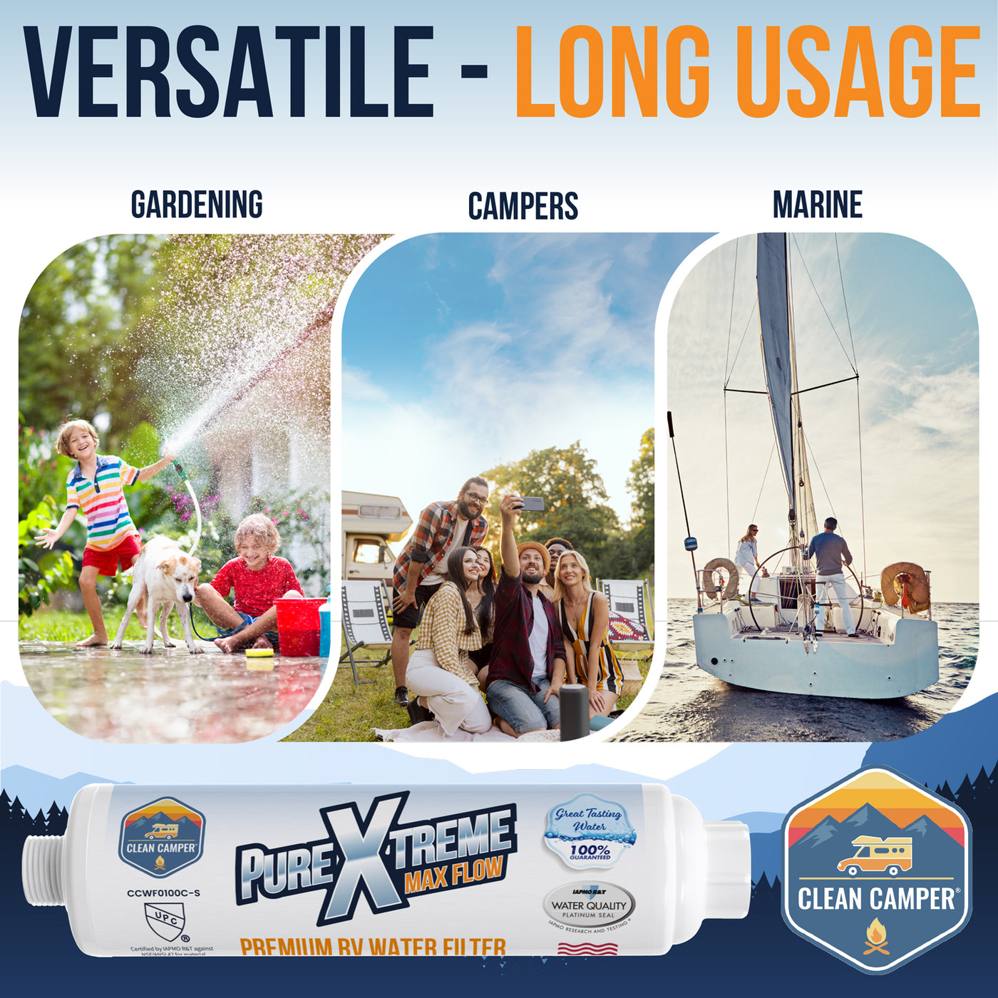 Clean Camper Ultra-Premium KDF85 RV Inline Water Filter