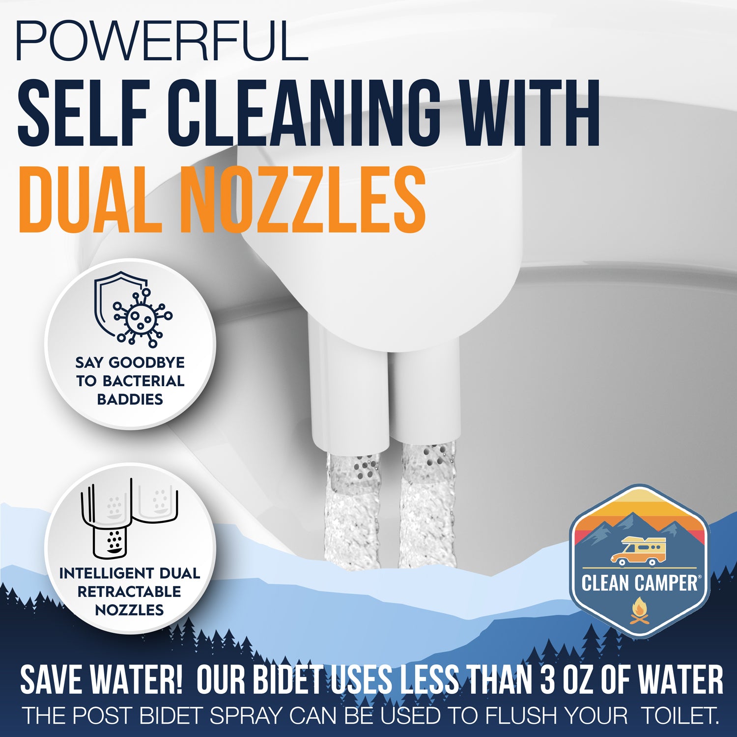 Custom RV Bidet for Thetford V, VI & SeaFlo RV Toilets