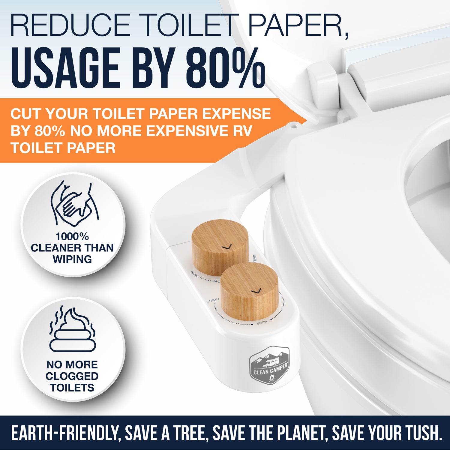 Custom RV Bidet for Thetford V, VI & SeaFlo RV Toilets