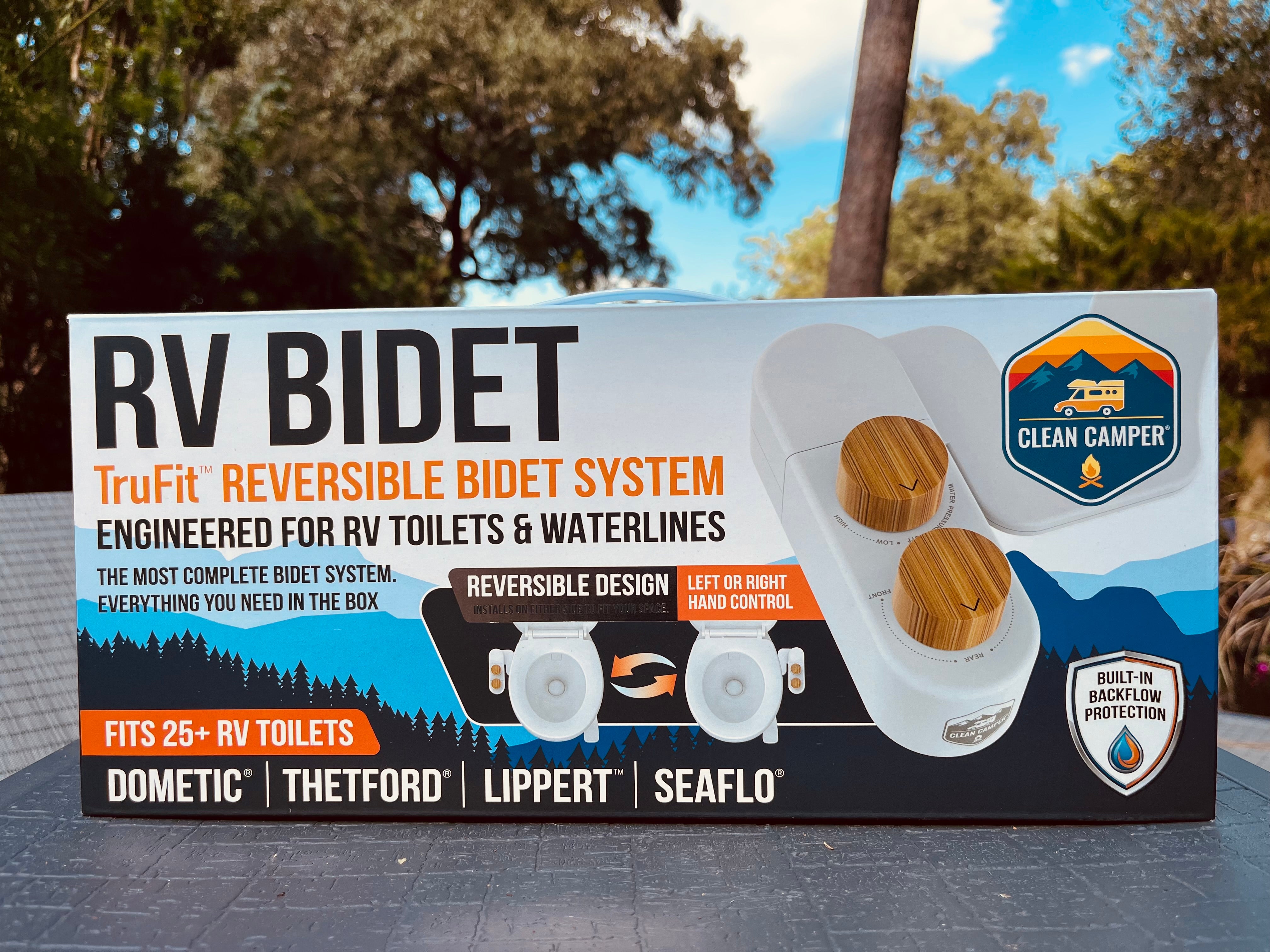 Clean Camper TruFit™ Reversable RV Bidet – Fits 25+ Dometic, Thetford, Lippert, SeaFlo &  RV Toilets