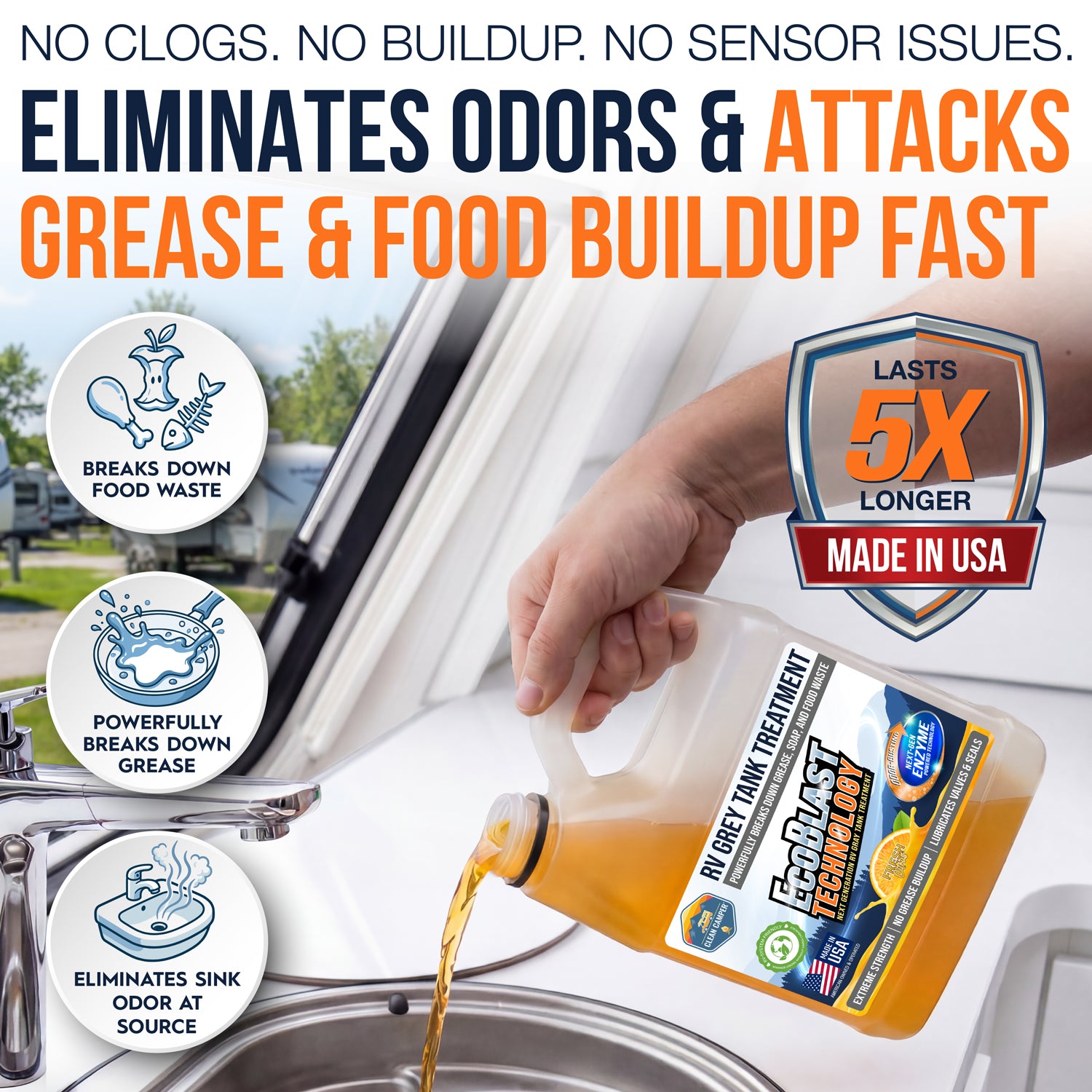 Clean Camper Extreme Strength RV Grey Tank Treatment
