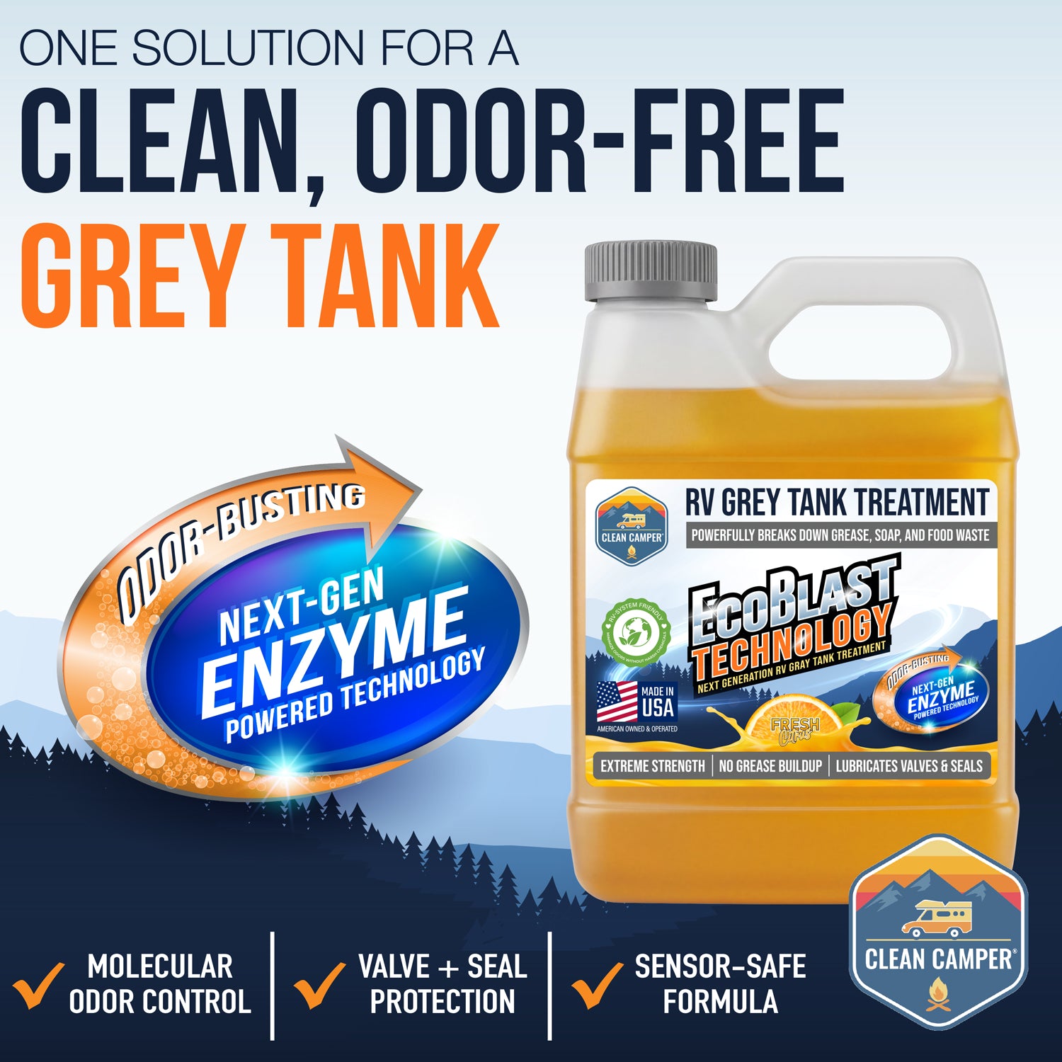 Clean Camper Extreme Strength RV Grey Tank Treatment