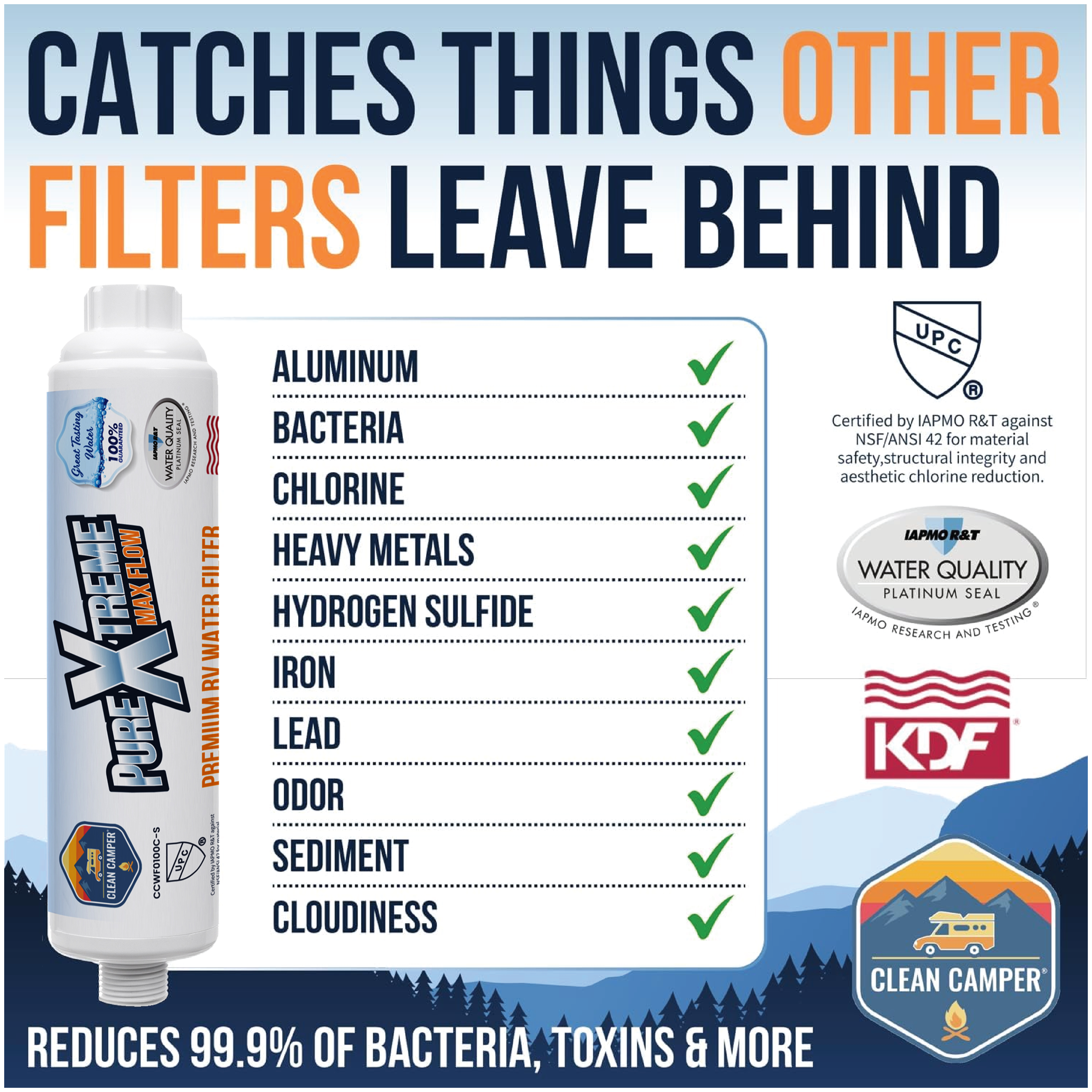 Clean Camper RV Flexible Drinking Water Hose & Water Filter Bundle