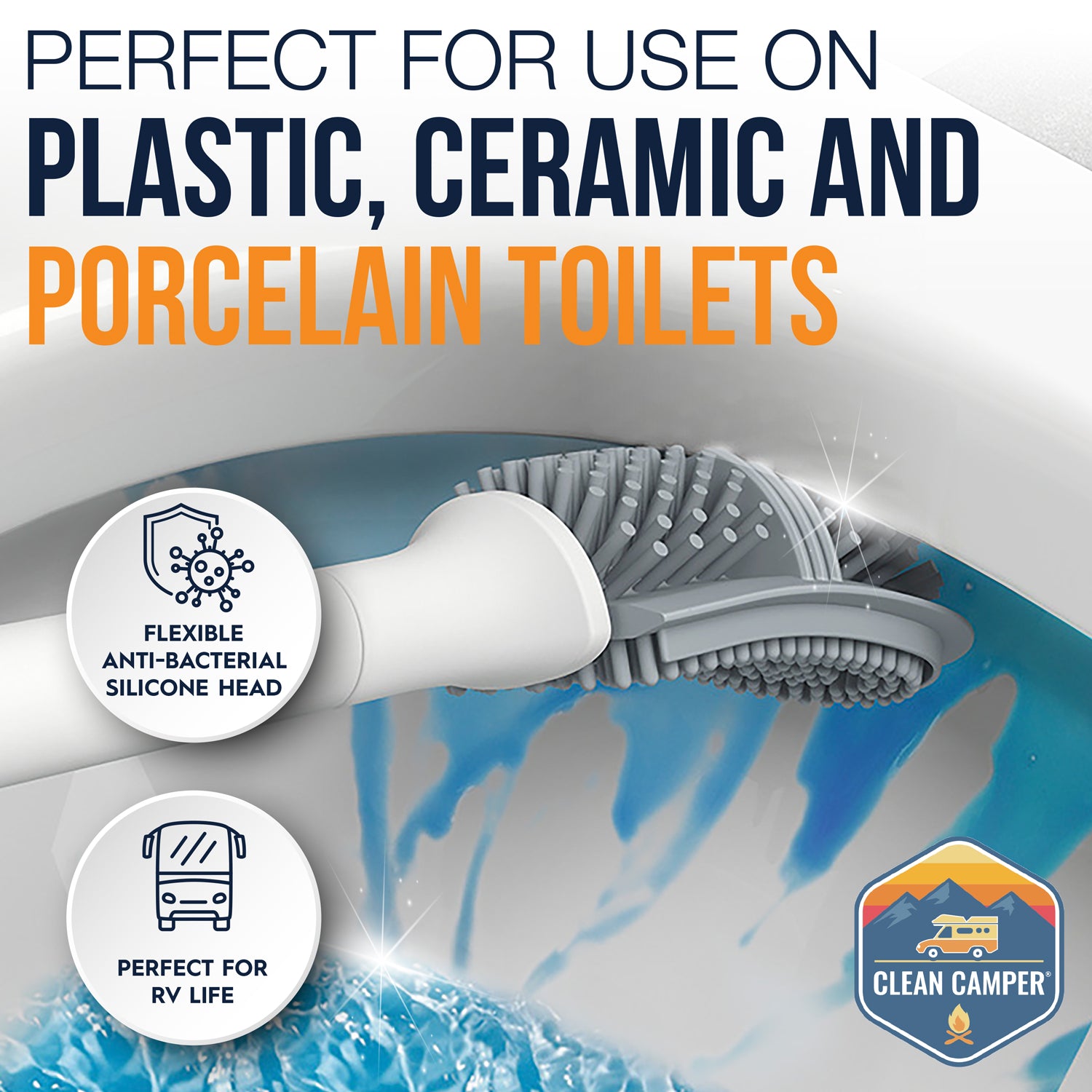 RV Toilet Brush- Wall Mounted by Clean Camper
