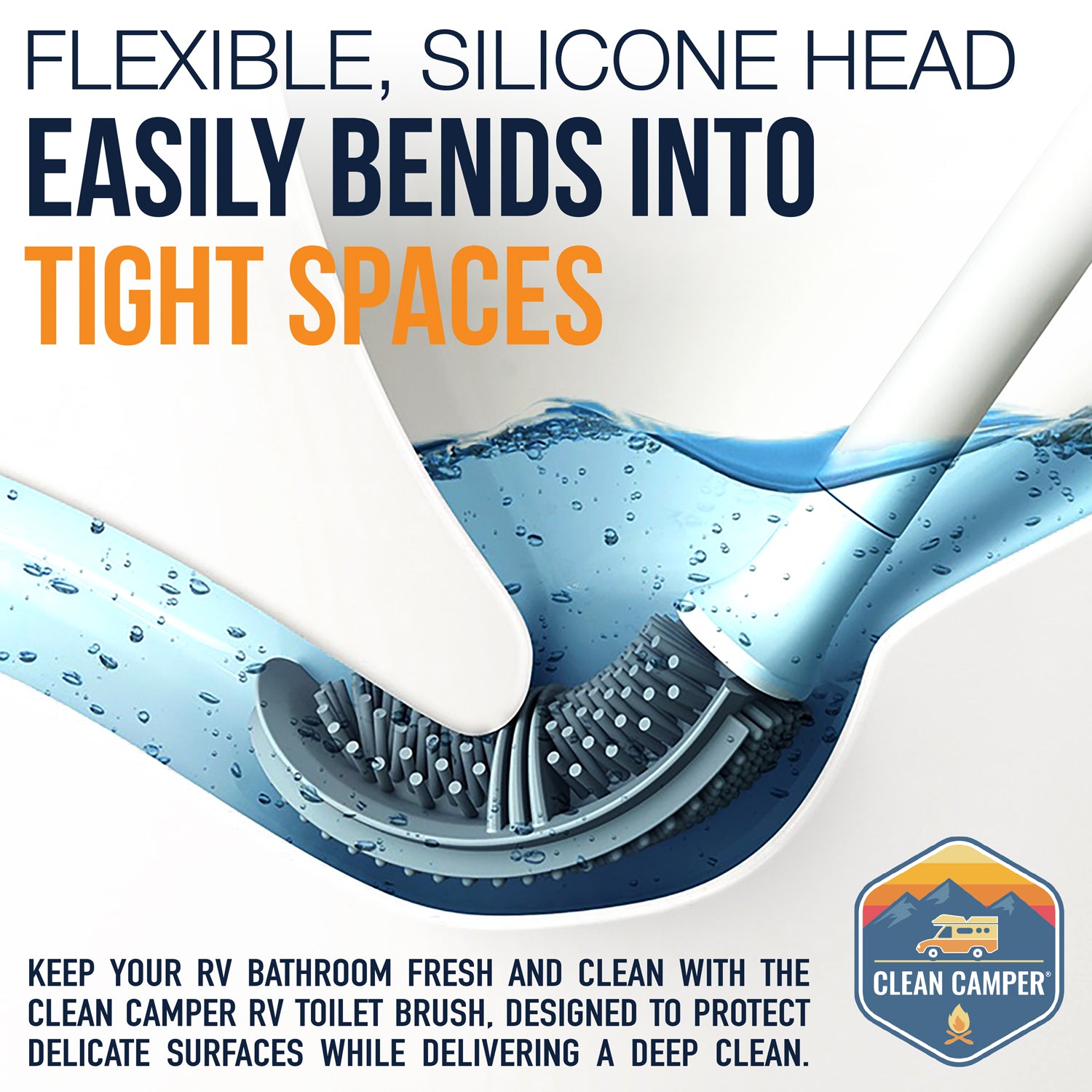 RV Toilet Brush- Wall Mounted by Clean Camper