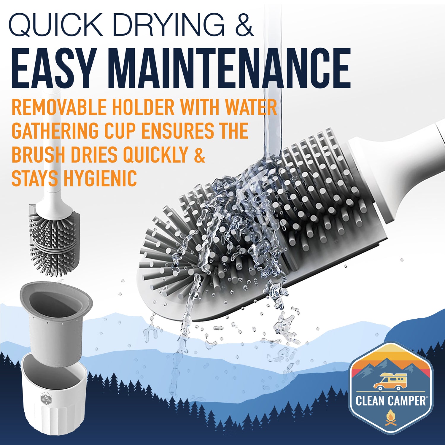 RV Toilet Brush- Wall Mounted by Clean Camper