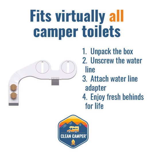 RV Bidet From Clean Camper Self Cleaning, Adjustable Dual Nozzle